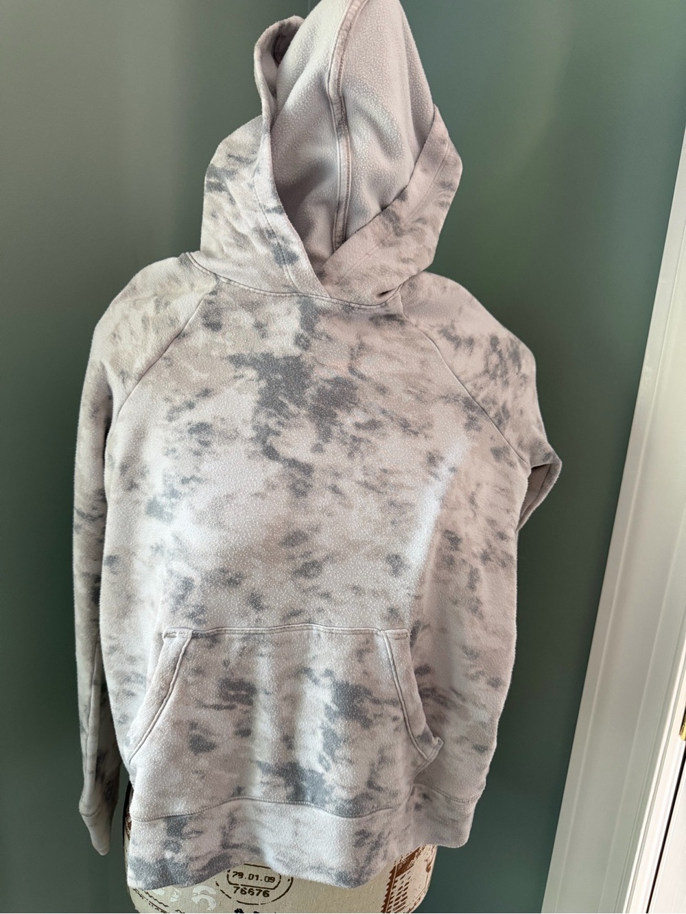Athleta Girl Tie-Dye Hoodie in Gray and White